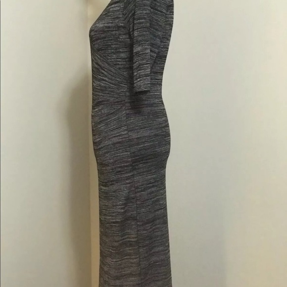 2 FOR $20 CHELSEA & THEODORE FAUX WRAP MIDI DRESS MARLED - Picture 3 of 6